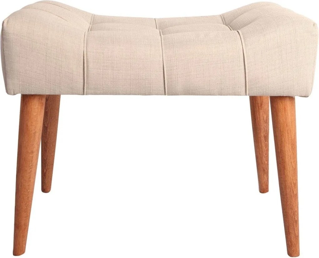 Taburet NEW COOL, crem/nuc, poliester/lemn, 58x40x45 cm