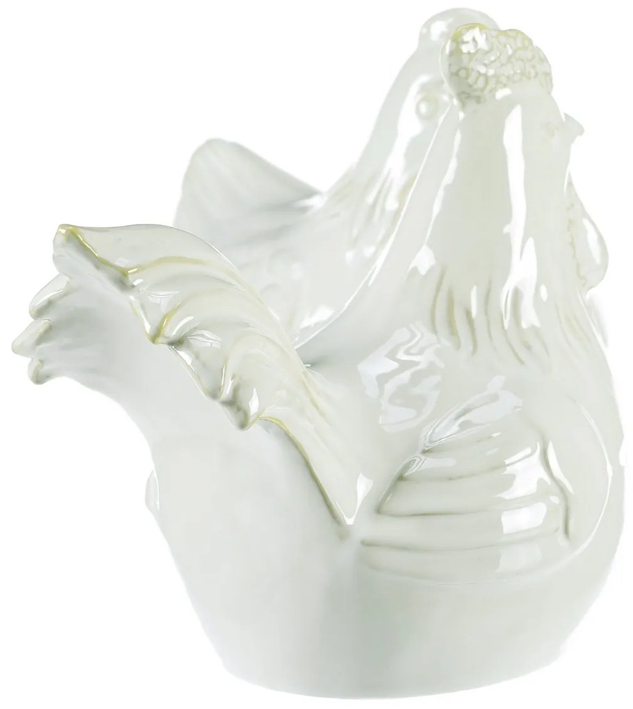 Decorațiune ceramică Hen și robinet, alb , 11 x 13x 14 cm, set de 2