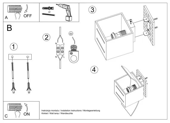Aplică perete LORETO 1xG9/40W/230V negru