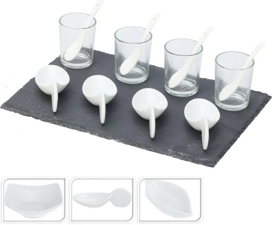 Set de servire pentru gustări EH 13 buc , square