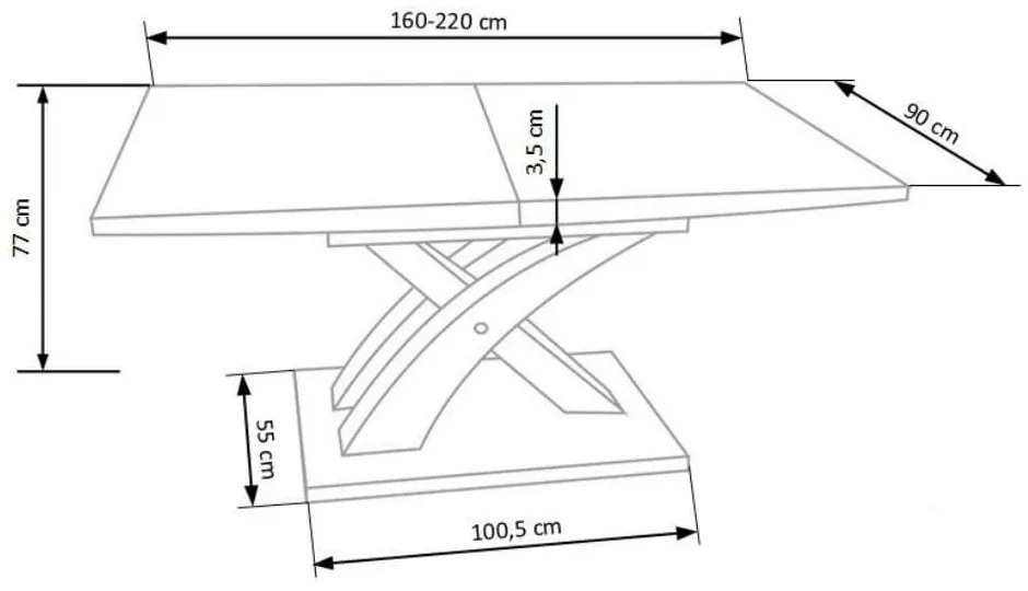 Masa de bucaterie Sandor II, gri/alb