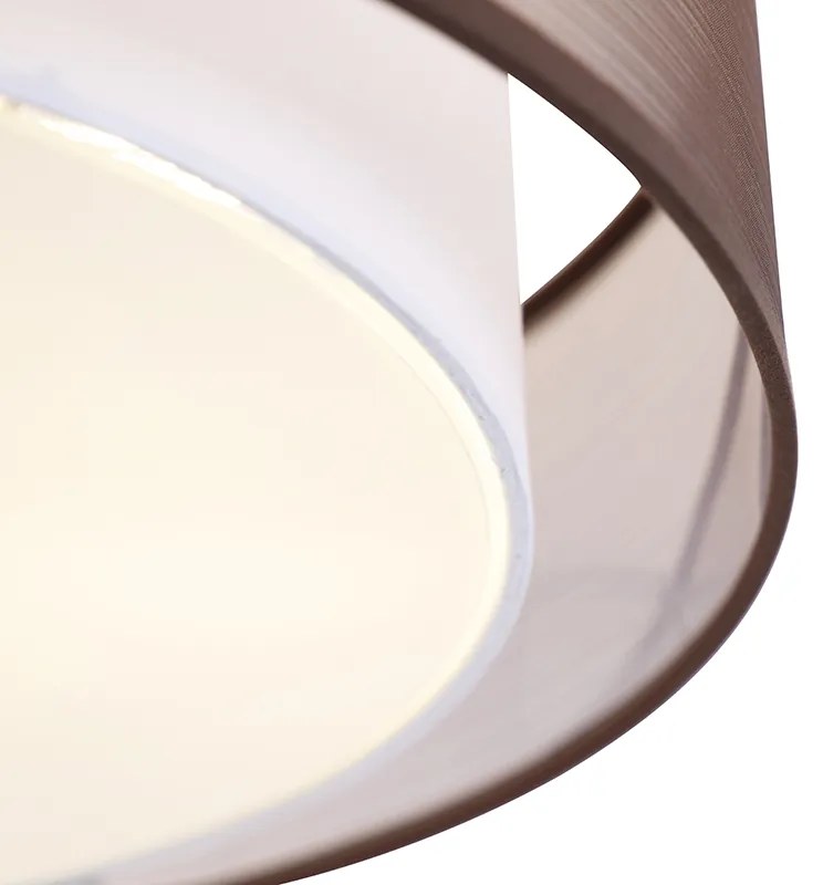 Plafoniera modernă maro și albă 50 cm 3 lumini - Drum Duo