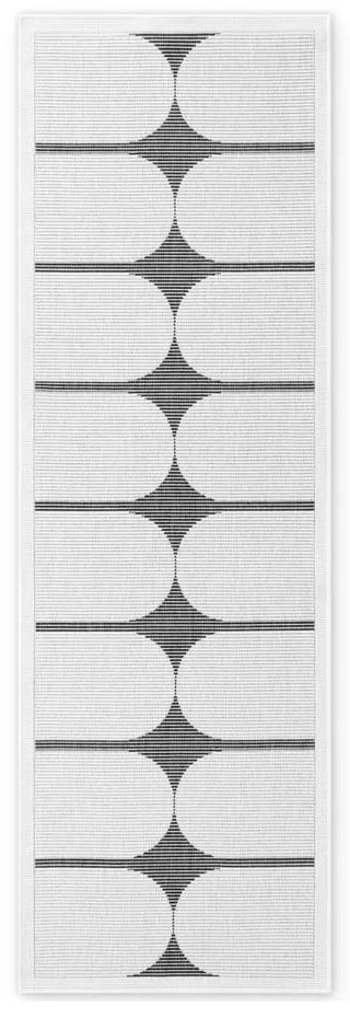 Covor tip traversă pentru interior și exterior alb-negru 80x250 cm Duet Bowen – NORTHRUGS