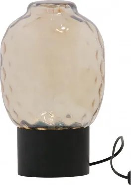 Lampa decorativa din fier/sticla Bubble aramie mare, un bec