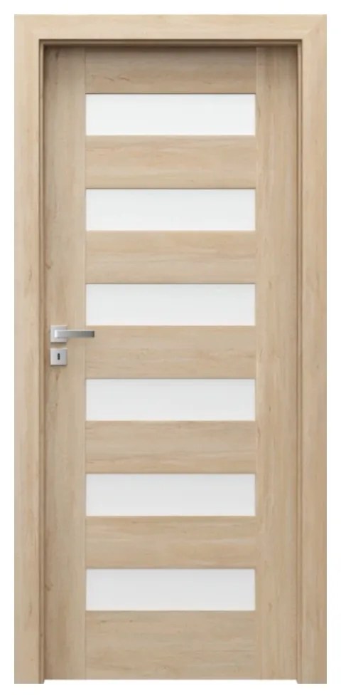 Usa Interior din MDF Porta Concept Model C.6 (Culoare: Alb, Toc: Reglabil 30 cm, Maner: Patrat argintiu crom, Dimensiune: 70 cm)