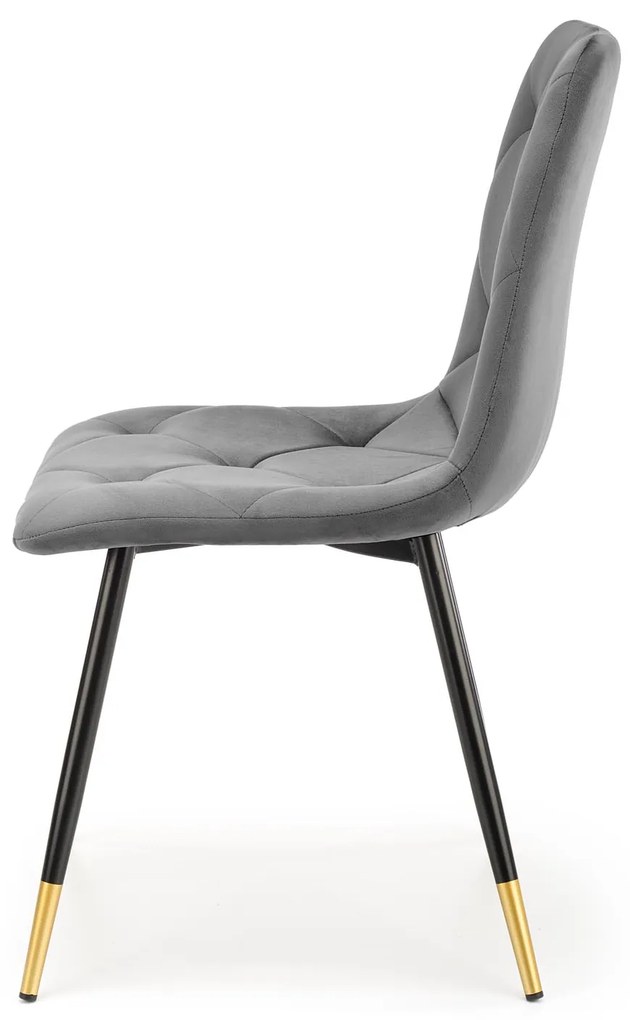 Scaun de sufragerie Kallan (gri închis + negru + auriu). 1039675