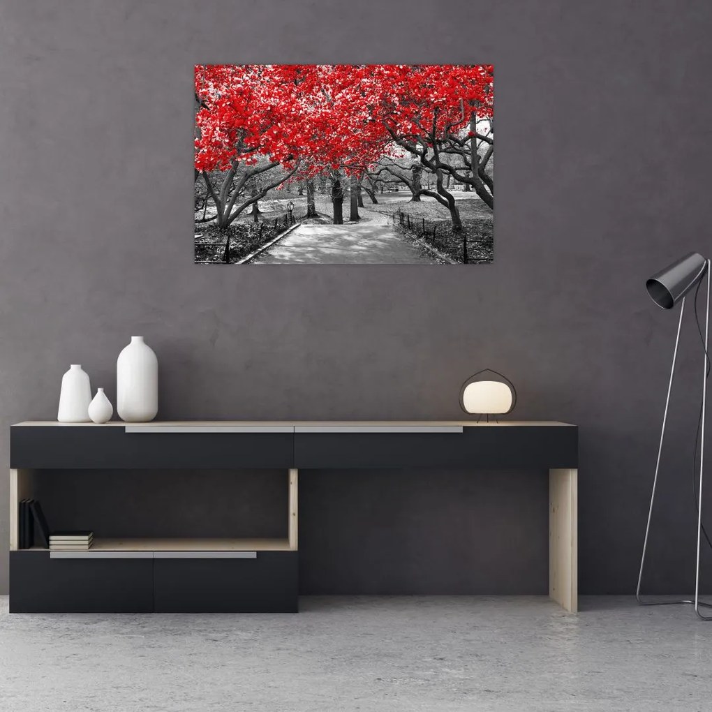 Tablou - Copaci roșii, Central Park, New York (90x60 cm)