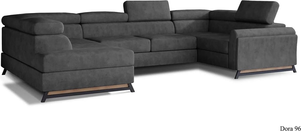 Colțar lemn masiv Formă U Extensibil Amira Personalizabil, 336 × 200 × 92 cm