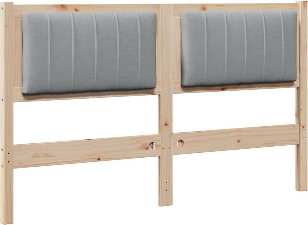vidaXL Tăblie tapițată cu headboard Maro 140 cm Lemn de pin masiv