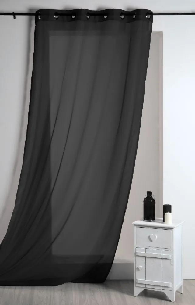 Perdea neagra confectionata Lisa Noir 135x260 cm