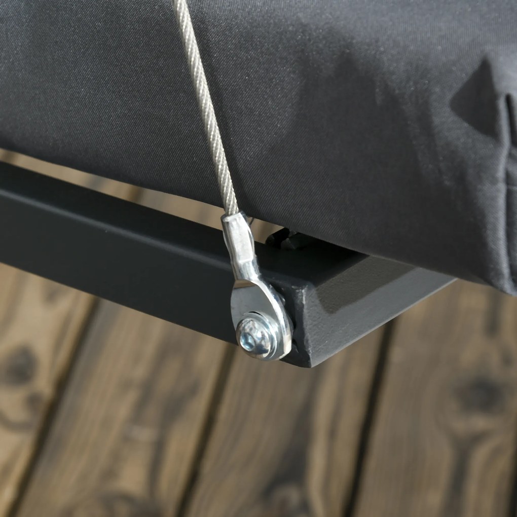 Outsunny Balansoar pentru Exterior de Grădină cu 3 Locuri și Acoperiș Reglabil, Perne Decorative, 202x115x168 cm, Gri | Aosom Romania