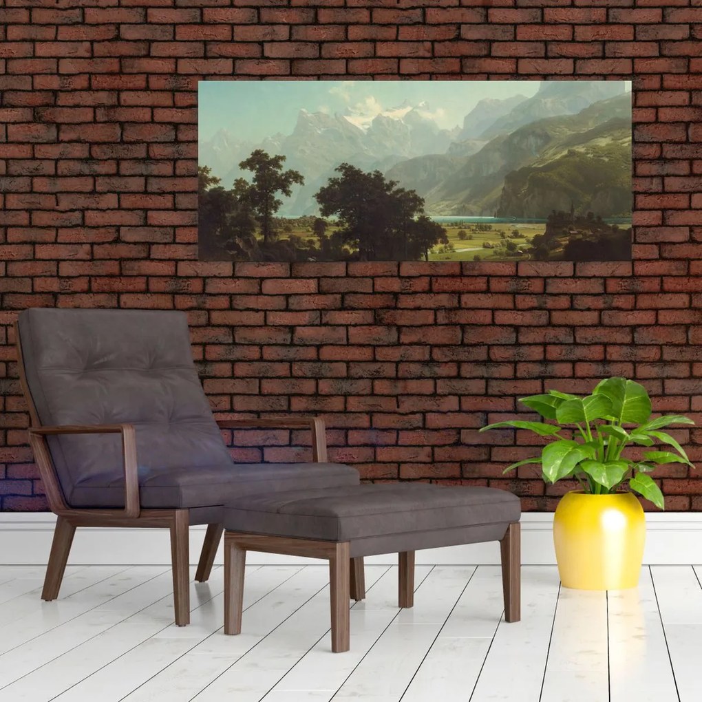 Tablou - Albert Bierstadt, Lake Lucerne, reproducere (120x50 cm)