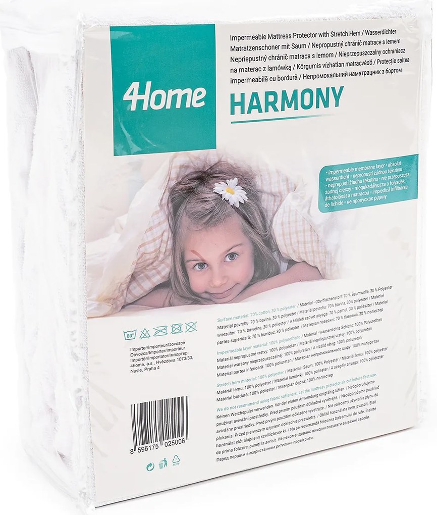 Protecție impermeabilă pentru saltea cu bordură 4Home Harmony, 160 x 200 cm