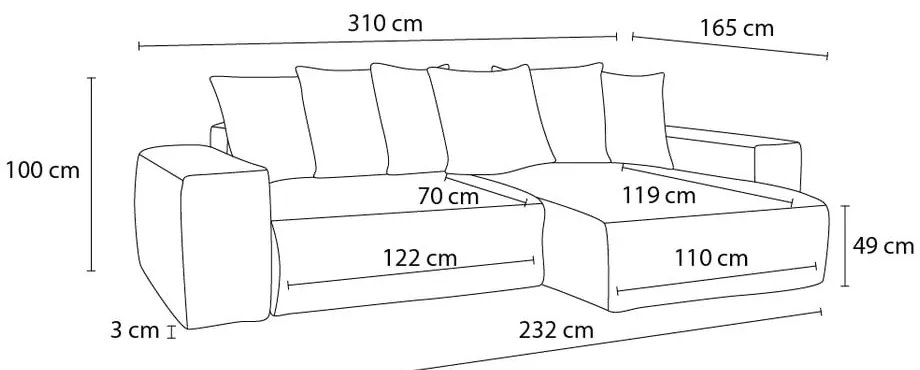 Colțar crem extensibil/cu spațiu de depozitare cu tapițerie din catifea reiată Voltaire – Bobochic Paris