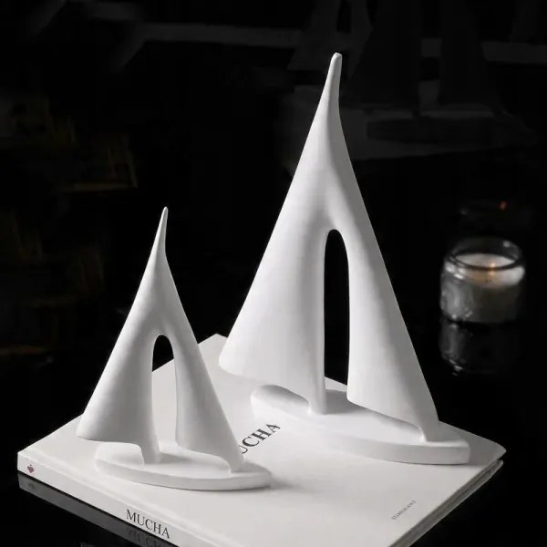 Decorațiune de masă din rășină, 28 cm, alb