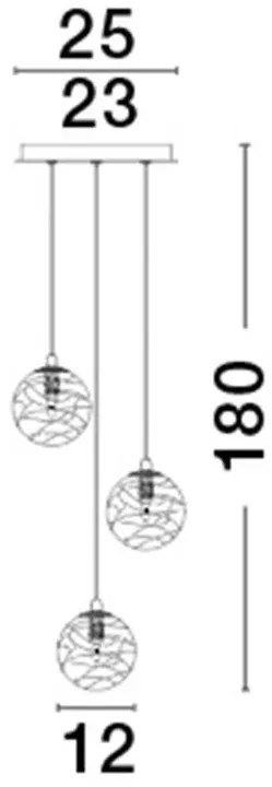 Lustra moderna cu 3 Pendule design decorativ COEN auriu