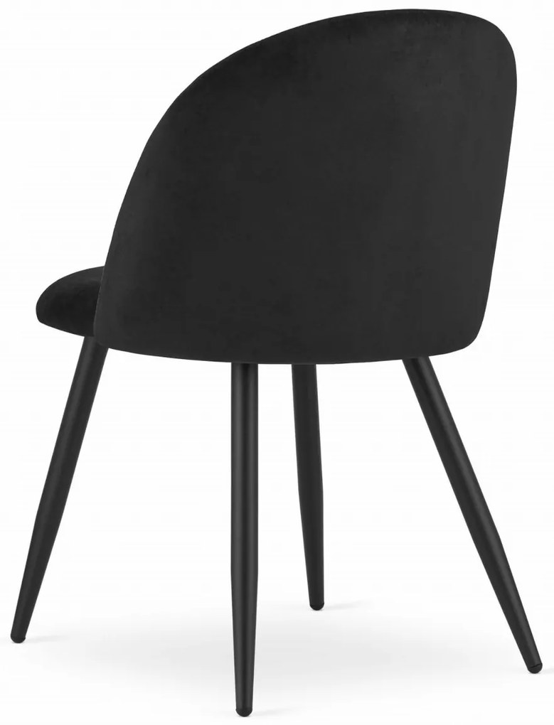Scaun de catifea neagra BELLO