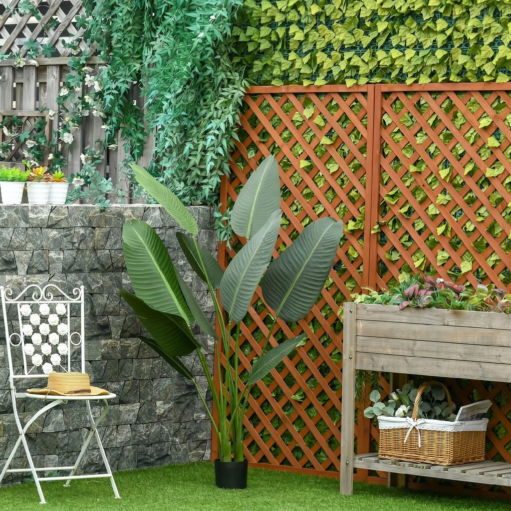 HOMCOM Bananier Artificial 160 cm cu Ghiveci și 10 Frunze Realiste, Plantă Artificială Tropicală pentru Decorațiuni Interioare și Exterioare, Verde | Aosom Romania