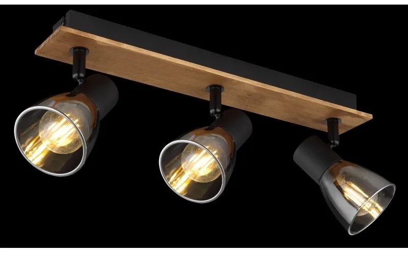 Plafoniera cu 3 spoturi directionabile design modern CLAUDE negru, maro