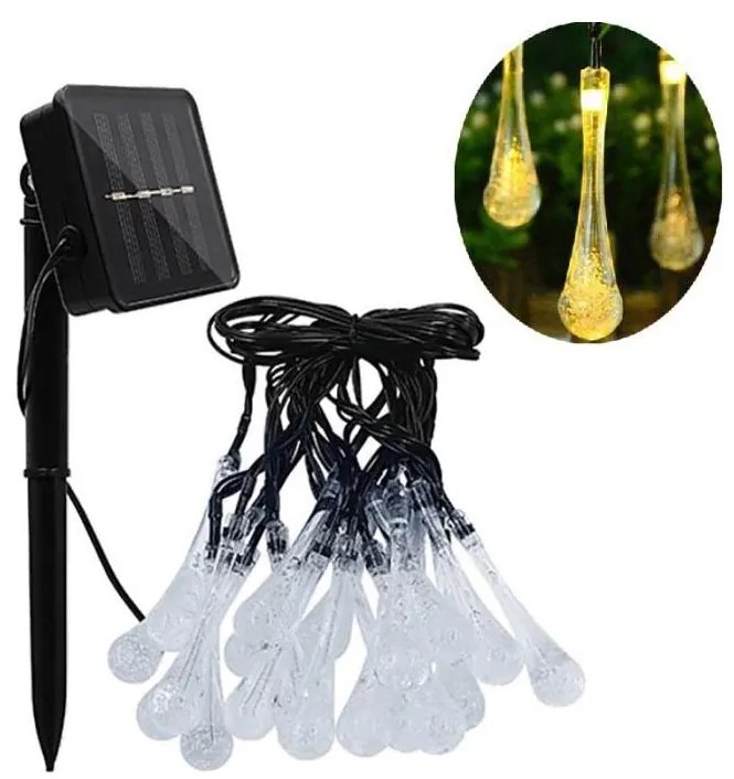 Ghirlandă LED solară cu senzor de amurg 20xLED/0,72W/1,2V 600 mAh 4,7m IP44