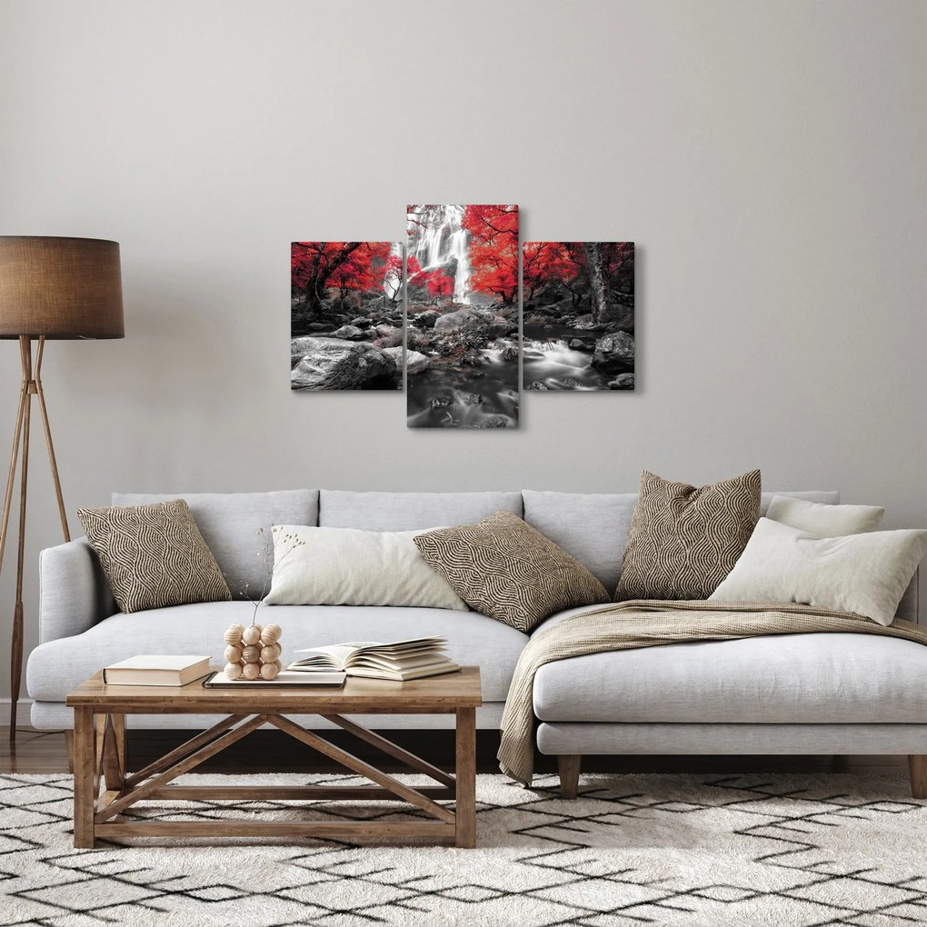 Tablou - Cascade în peisajul de toamnă (90x60 cm)