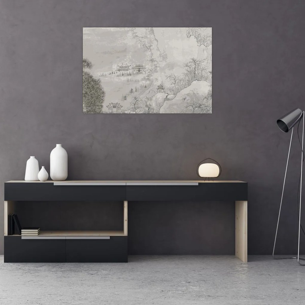 Tablou - Peisaj chinezesc (90x60 cm)
