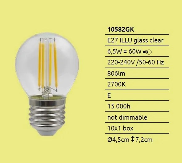 Bec LED E27 ILLU 6,5W 806lm 2700K