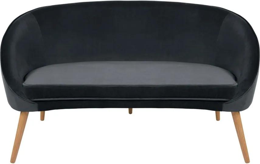 Canapea gri inchis din catifea 136 cm Safir Zago
