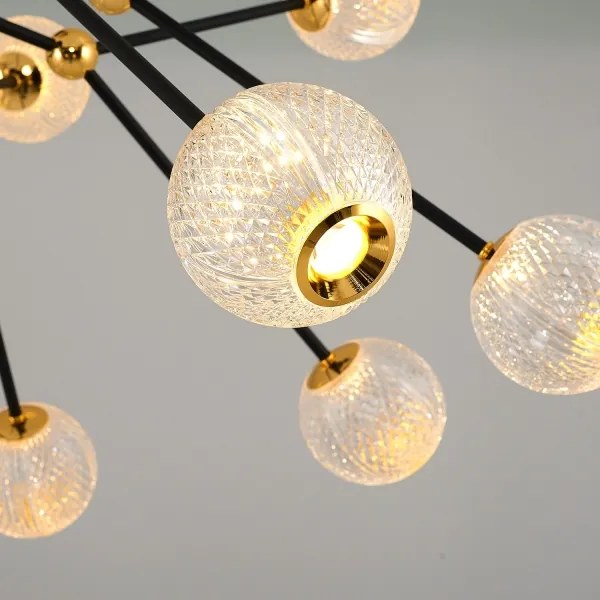 Lustru LED GELA pe tijă 16xLED/5W/230V 3000K negru/auriu