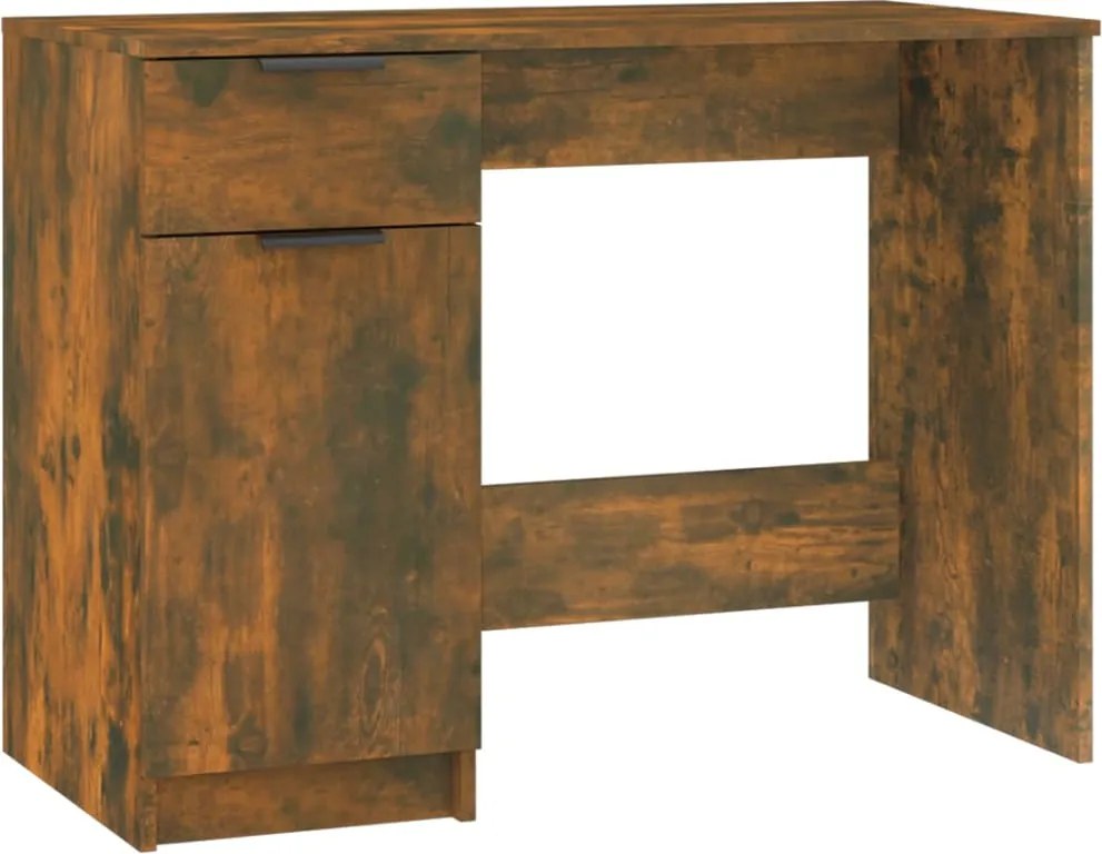vidaXL Birou, stejar fumuriu, 100x50x75 cm, lemn compozit