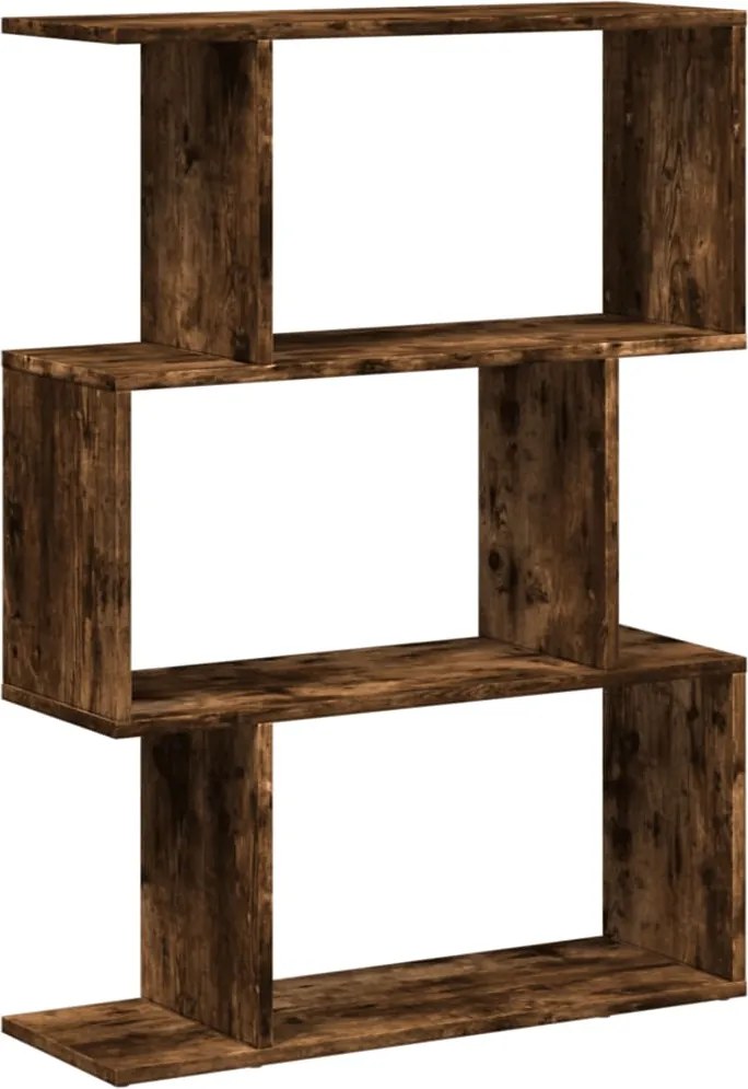 vidaXL Bibliotecă/separator 3 niveluri stejar fumuriu 70x24x97 cm lemn