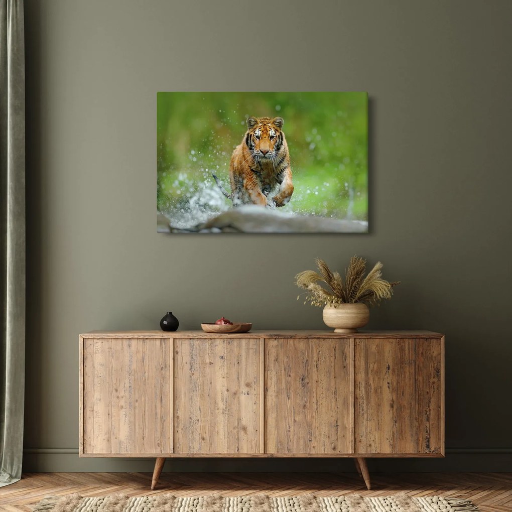 Tablou - Tigru care aleargă (90x60 cm)