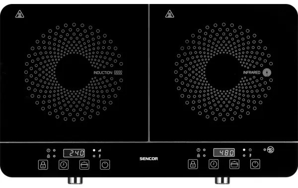 Plită cu inducție cu afișaj LCD, două ochiuri 3400W/230V Sencor