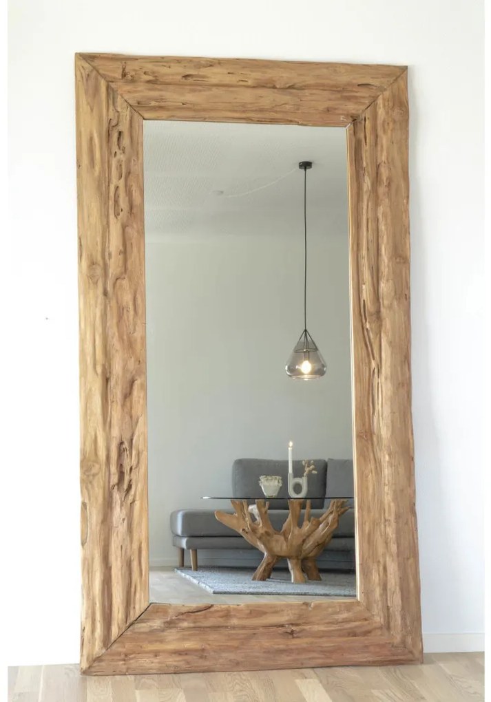 Granada Oglindă antică, lemn de tec, natural, 101x180 cm