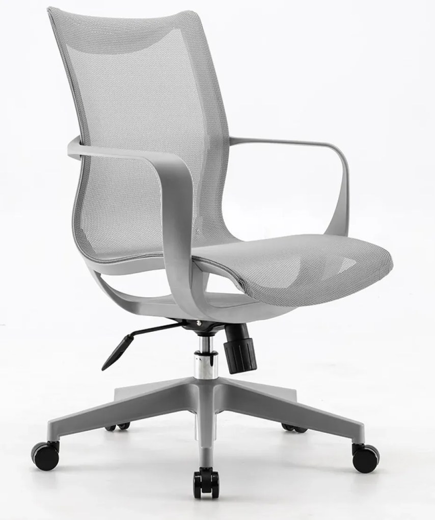SIHOO M77 Scaun ergonomic, design dintr-o bucata, pivotant, reglare pe inaltime, mecanism inclinare/blocare, Full Mesh, Gri