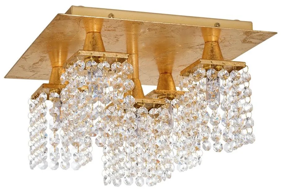 Eglo 97721 - Lustră aplicată LED de cristal PYTON GOLD 5xG9/3W/230V