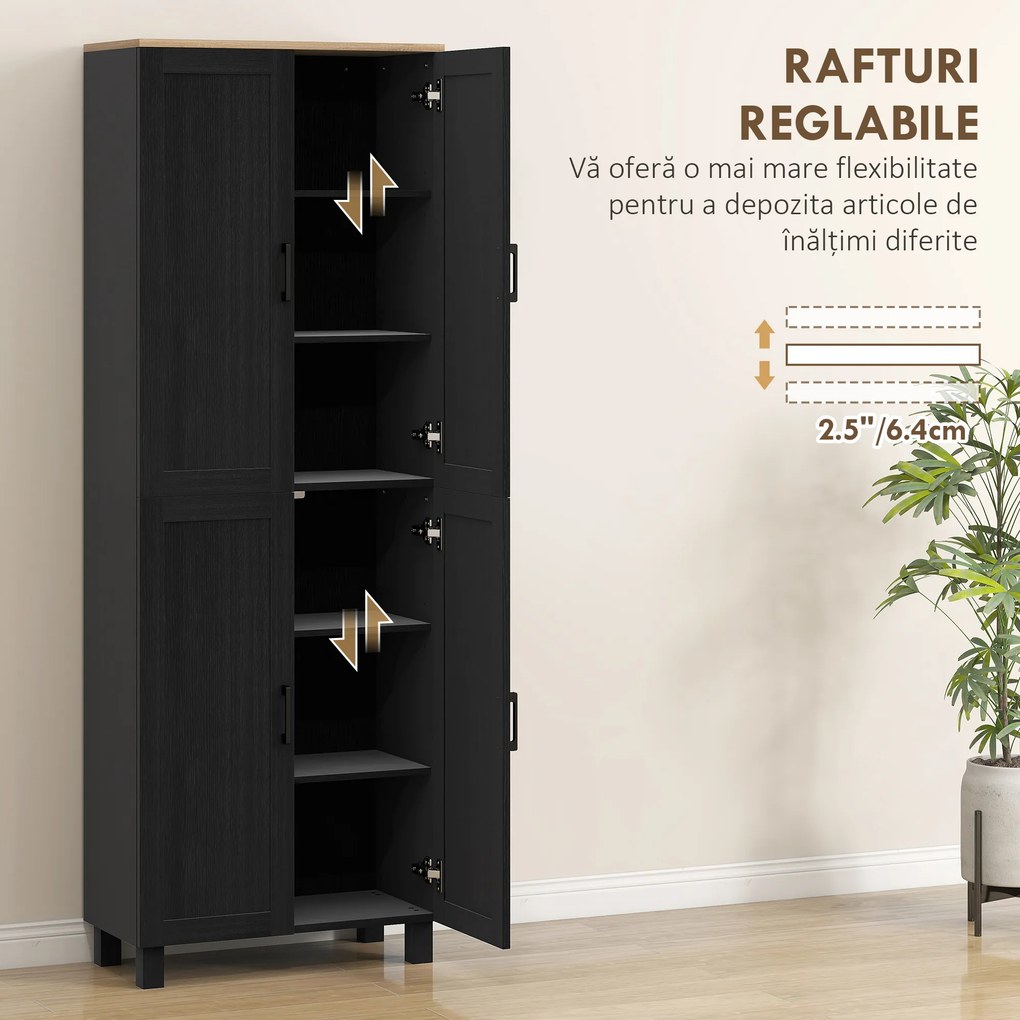 Homcom Dulap Bucatarie Alb – 5 Rafturi | Aosom Romania