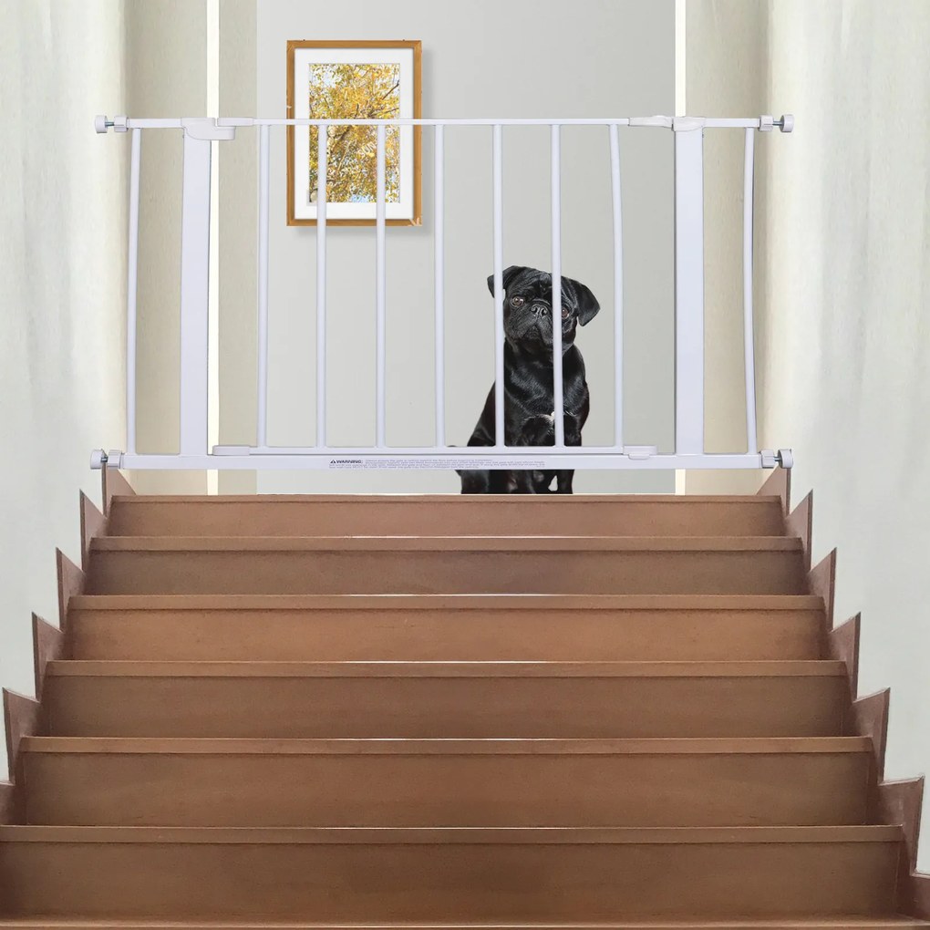 Poarta de Siguranta PawHut pentru Copii si Animale de Companie Alb 76-82x76cm | Aosom Romania