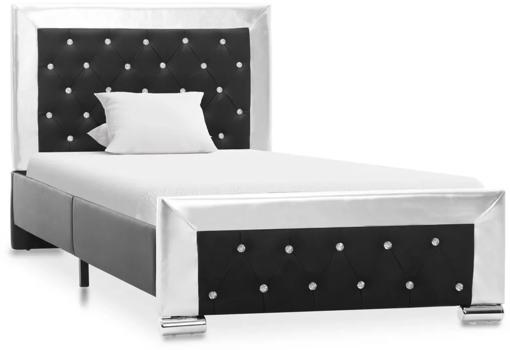 286793 vidaXL Cadru de pat, negru, 90 x 200 cm, piele ecologică