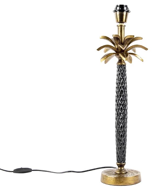 Lampă de masă Art Deco bronz cu negru fără abajur - Areka
