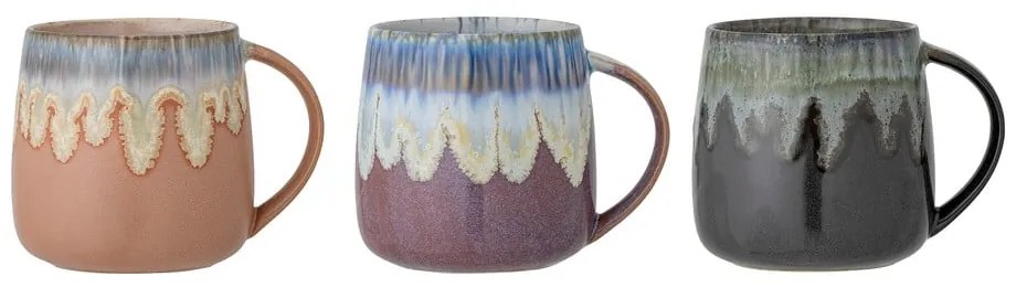 Căni 3 buc. din gresie 460 ml Cloe – Bloomingville