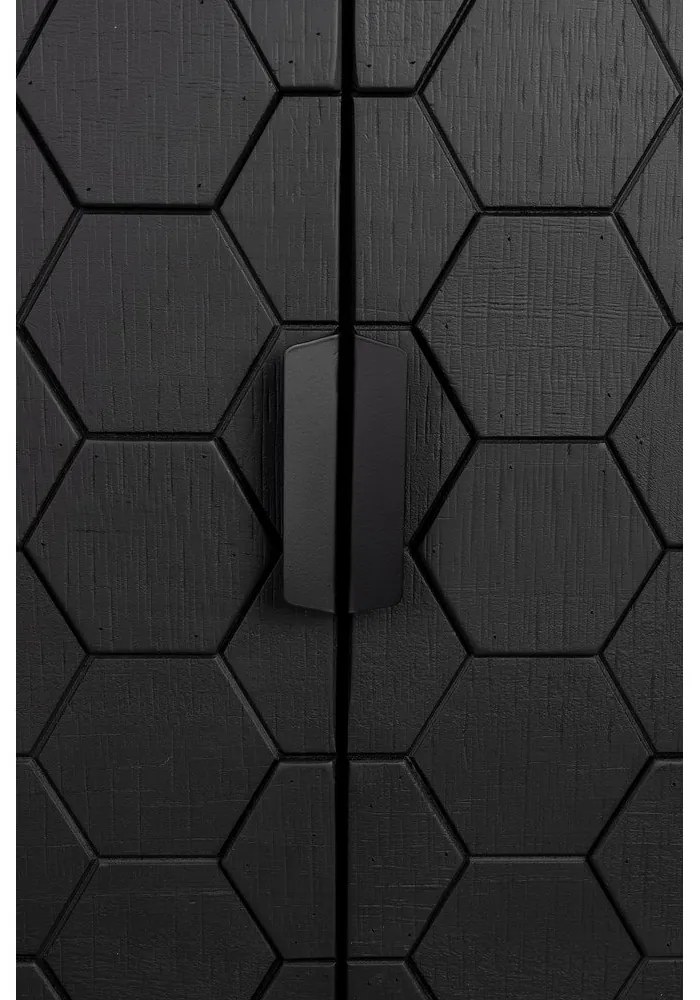 Comodă neagră joasă din lemn de pin 135x90 cm Linc – White Label