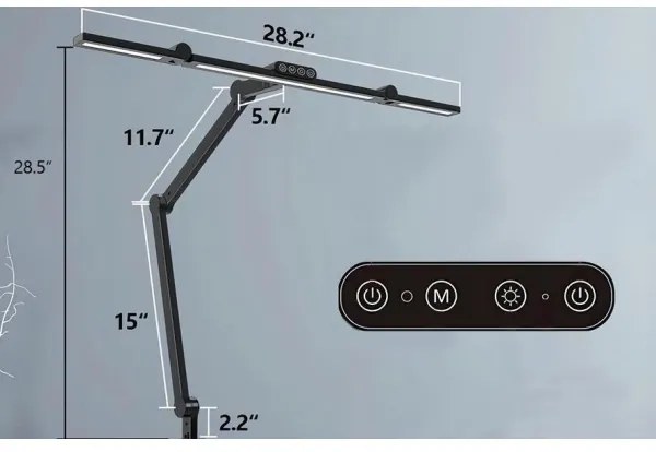 Lampă de birou LED tactilă dimabilă 24W 230V 3000-6500K CRI 92 negru