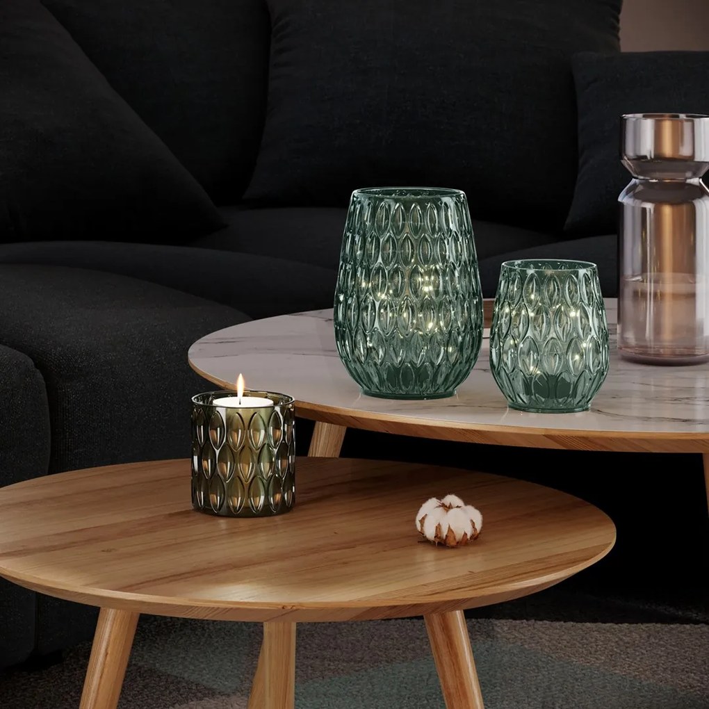 Sfesnic decorativ din sticla Culoare verde, LED MADRID
