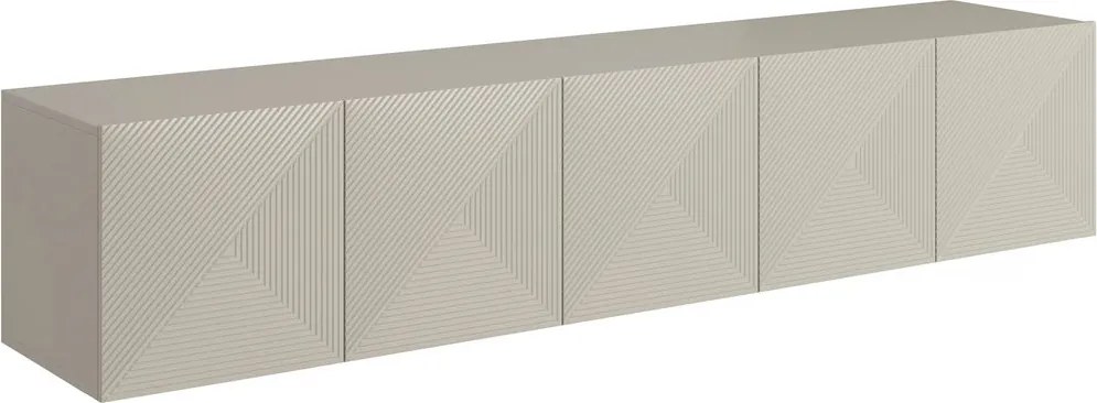 Comodă TV suspendată Asha 200 cm cu front striat - casmir
