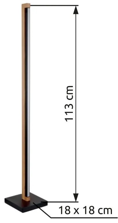 Lampadar LED design natural lemn STARLA