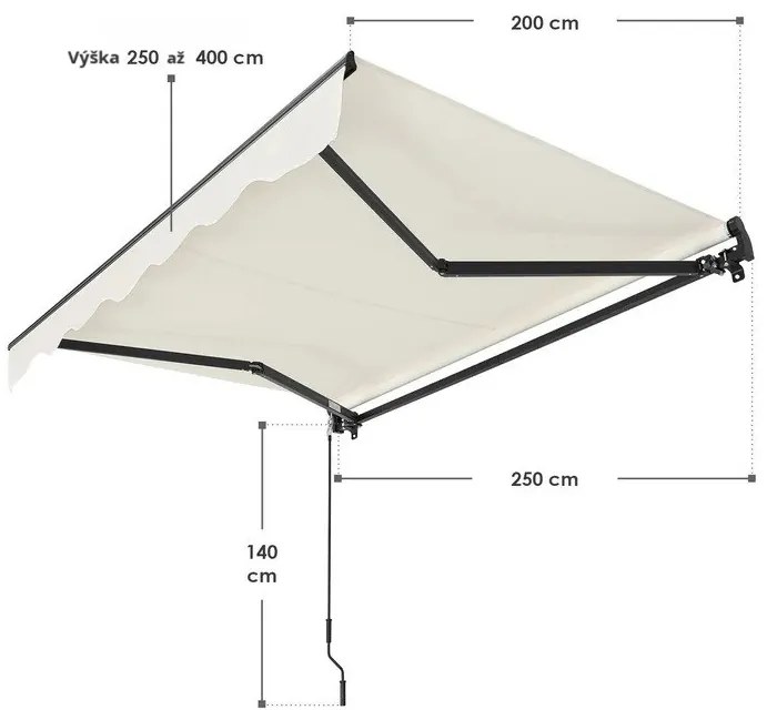 Juskys Marchiză 250 cm - crem