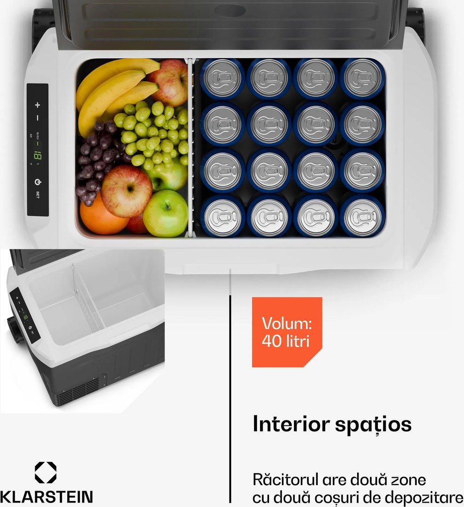 Klarstein Răcitor cu compresor PolarForce 30L| Panou LCD, iluminat, off-road, protecție baterie, 12V/230V