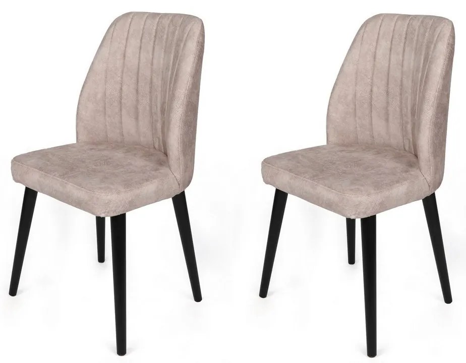 Set de scaune de sufragerie Alfa Cream and Black, 2 buc.