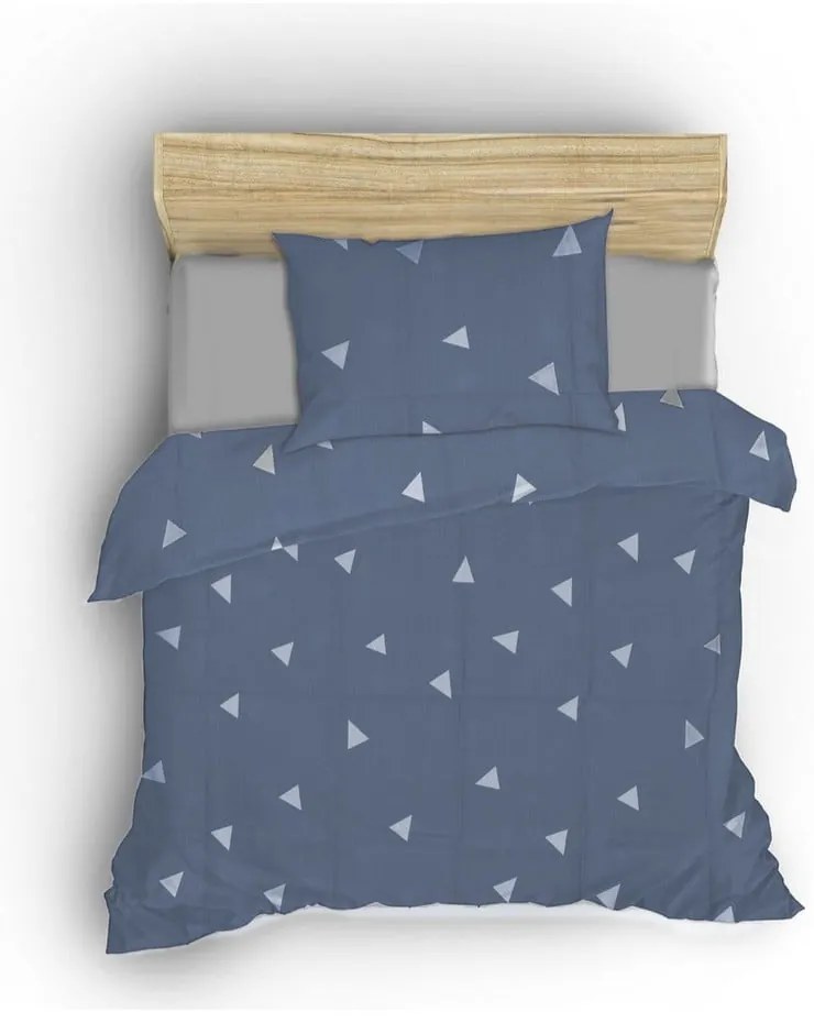 Lenjerie de pat albastră pentru pat dublu 200x200 cm Üçgen – Mijolnir